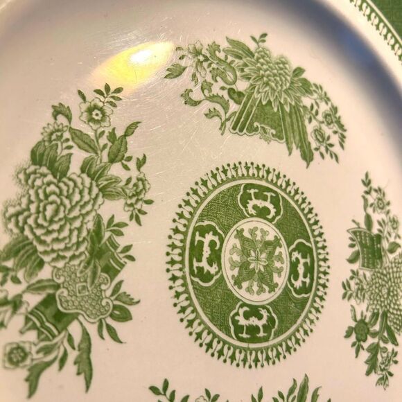 4 Beautiful Vintage Spode, Fitzhugh green China 10.25" Dinner Plates - Picture 3 of 8